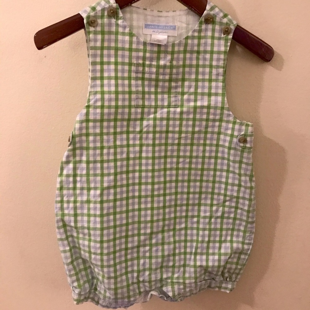 Janie and Jack plaid onepiece romper 12-18 months